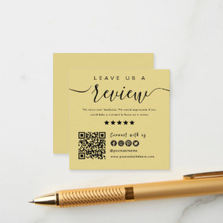 Connect With Us QR Code | Leave Us A Review Modern Enclosure Card