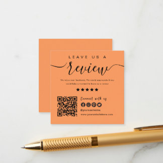 Connect With Us QR Code | Leave Us A Review Modern Enclosure Card