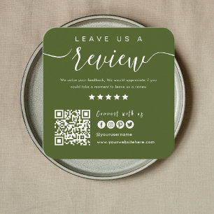 Connect With Us QR Code   Leave Us A Review Modern Square Business Card