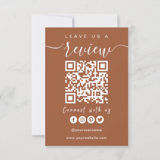 Connect With Us QR Code | Leave Us A Review Script Invitation (Front)