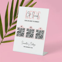 Connect With Us QR Code Social Media Pink Modern