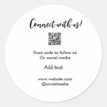 Connect with us scan QR code add website email 