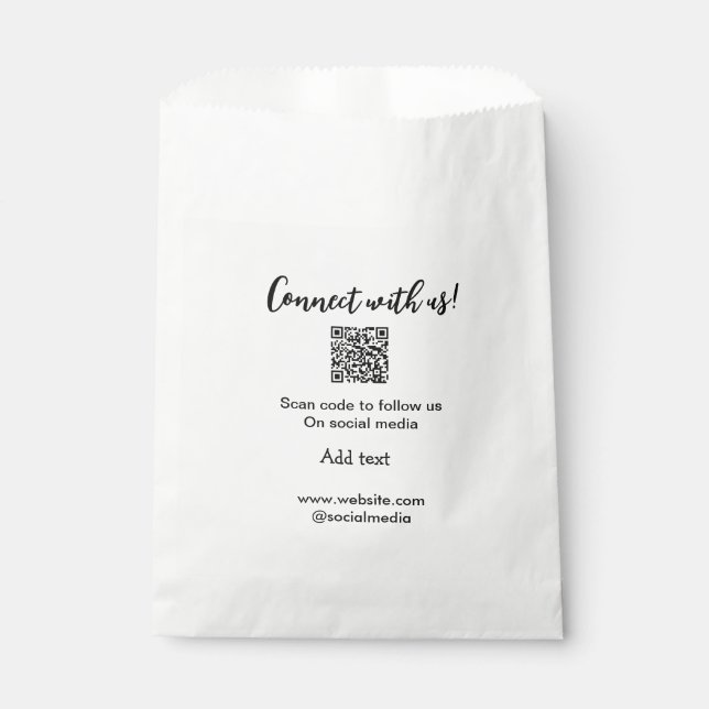 Connect with us scan QR code add website email  Favour Bag (Front)