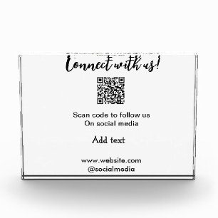 Connect with us scan QR code add website email  Photo Block