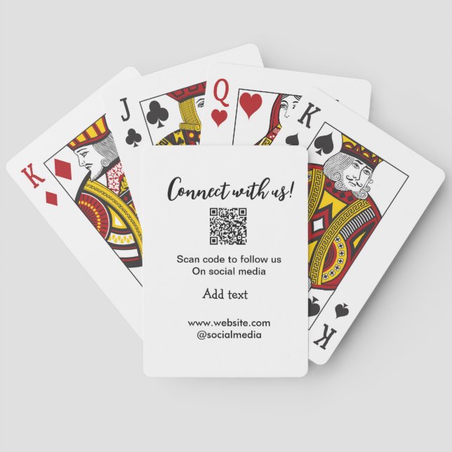 Connect with us scan QR code add website email  Playing Cards (Back)