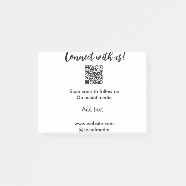 Connect with us scan QR code add website email  Post-it Notes (Front)