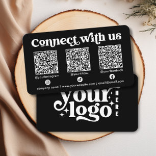 Connect with us Social Media QR Black Business Card