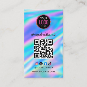 Connect with us Social Media QR Code Black Busin Business Card