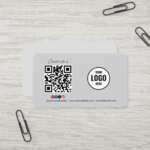 Connect with us Social Media QR Code Black Busines Business Card
