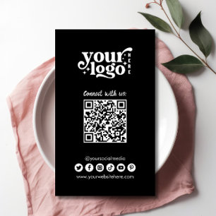 Connect with us Social Media QR Code Black Business Card