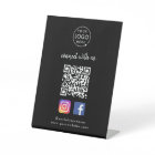 Connect with us | Social Media QR Code Black