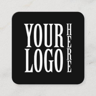 Connect with us Social Media QR Code Black Square Business Card