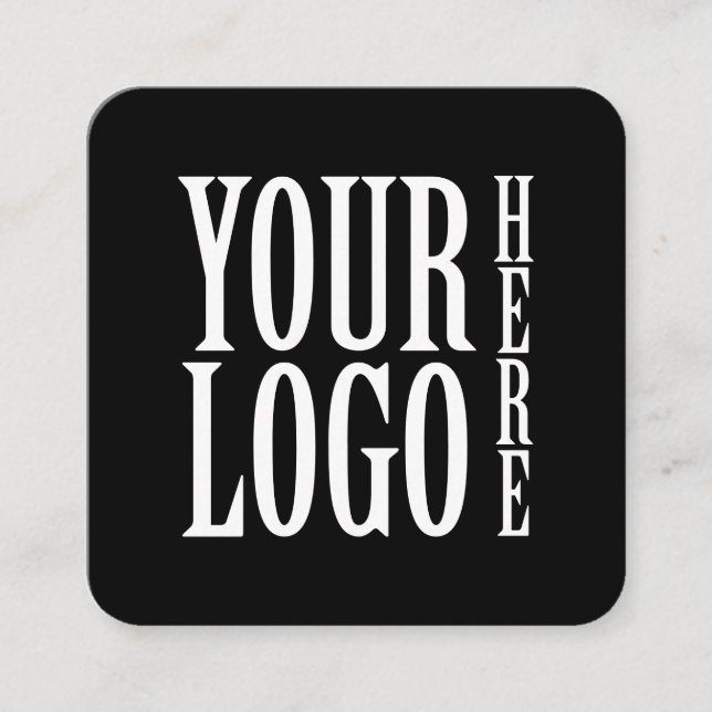 Connect with us Social Media QR Code Black Square Business Card (Front)