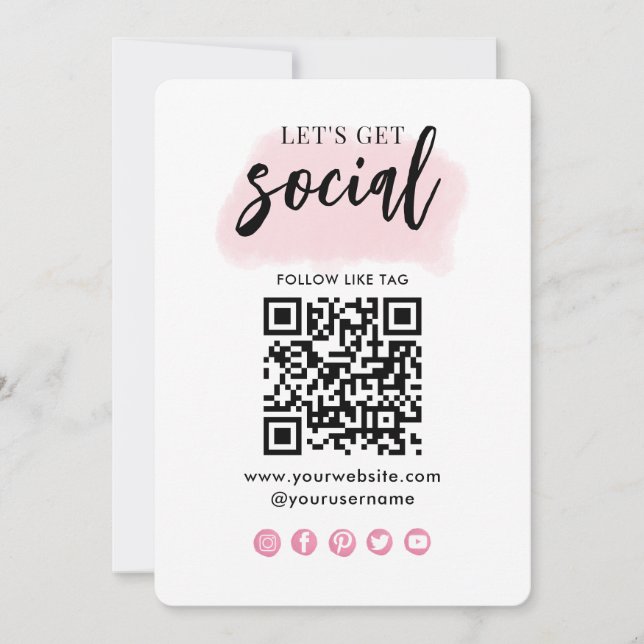 Connect With Us Social Media QR Code Business Card (Front)