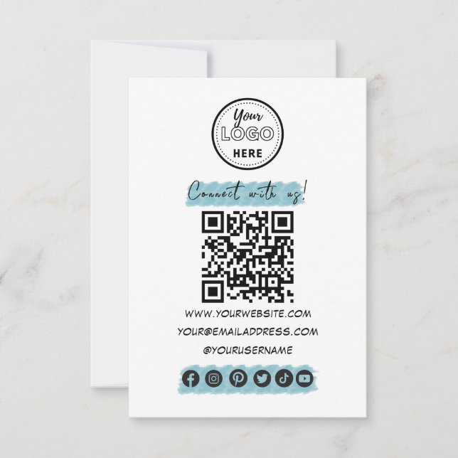 Connect With Us Social Media QR Code Business Card (Front)