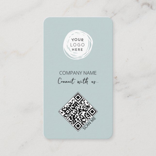 Connect With Us Social Media QR Code Business Card (Front)