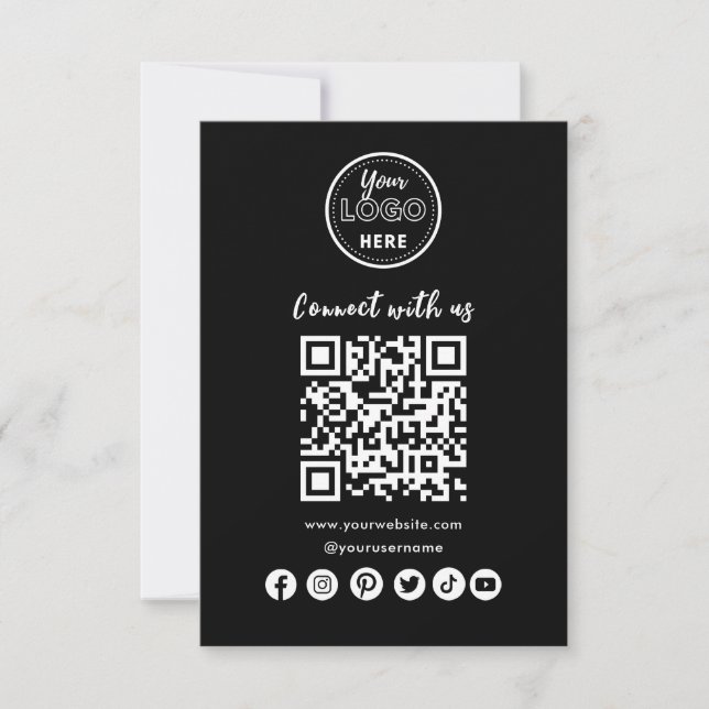 Connect With Us Social Media QR Code Business Card (Front)