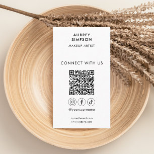 Connect With Us Social Media QR Code Logo Business Business Card