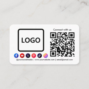 Connect with us Social Media QR Code Trendy Business Card