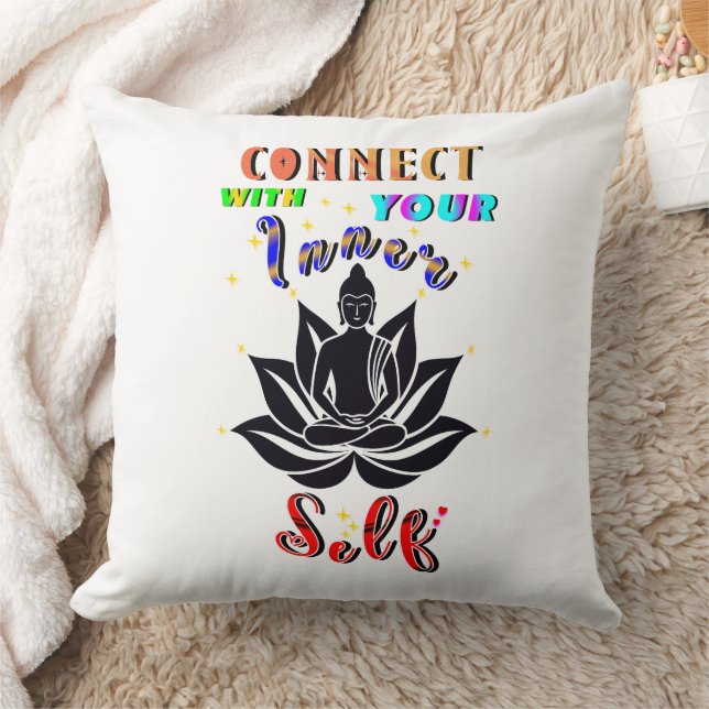 Connect With Your Inner Self Throw Pillow (Blanket)