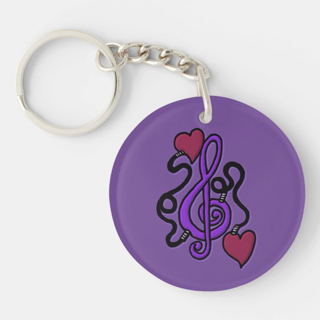 Connecté Au Porte - clé Music Purple Note (Devant)