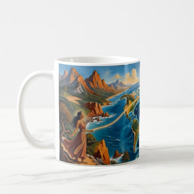 Connected Across Continents Epic World Mug (Left)