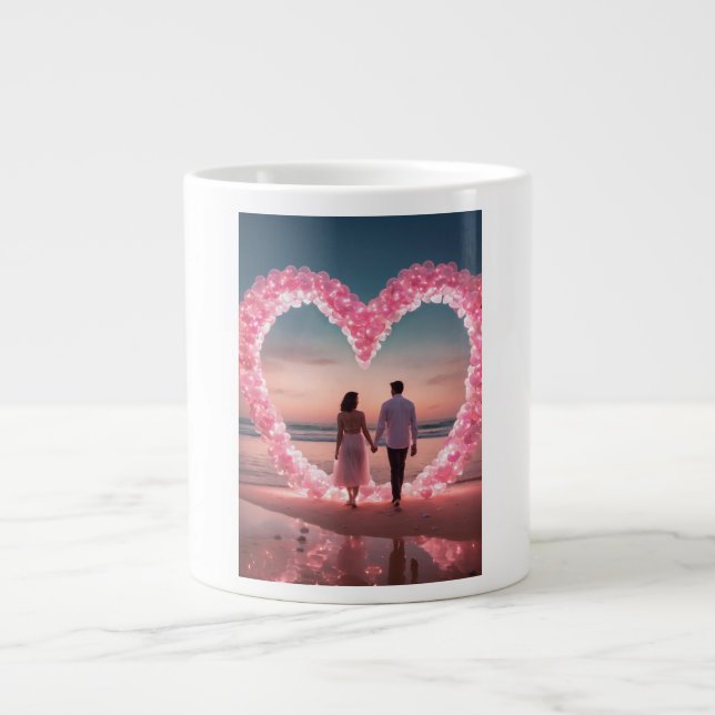 Connected by love, fuelled by coffee." large coffee mug (Front)