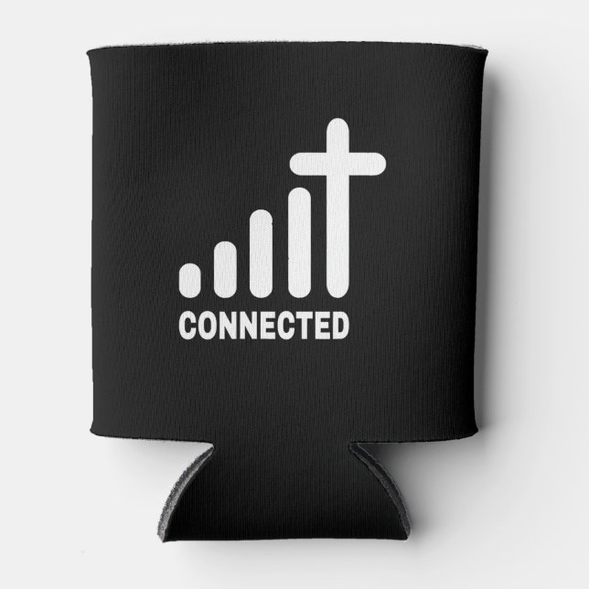 Connected - Funny Christian Jesus Christ Church Pe Can Cooler (Front)