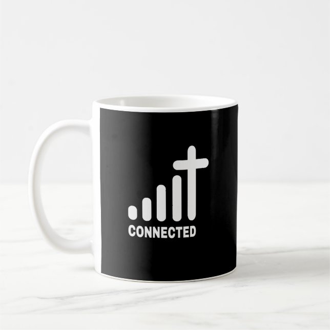 Connected - Funny Christian Jesus Christ Church Pe Coffee Mug (Left)
