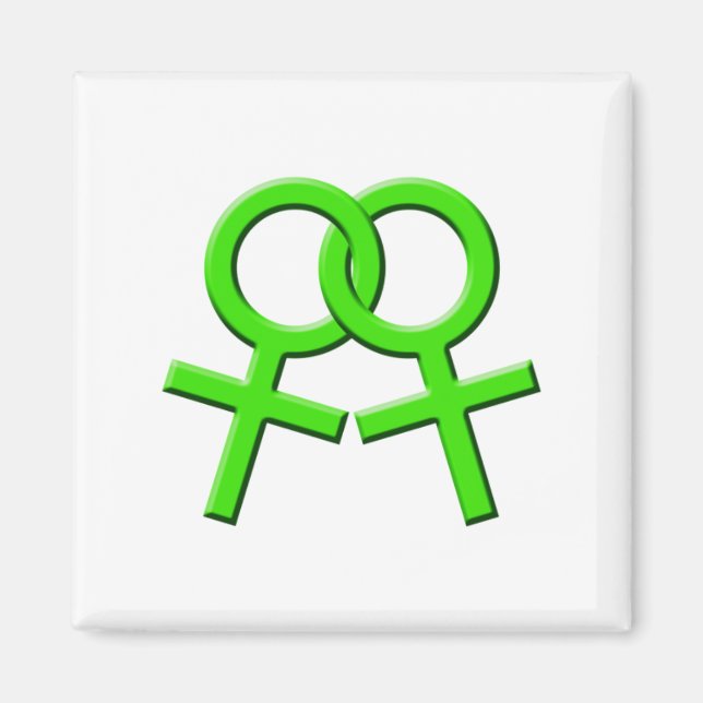 Connected Green Female Symbols Magnet 03 (Front)