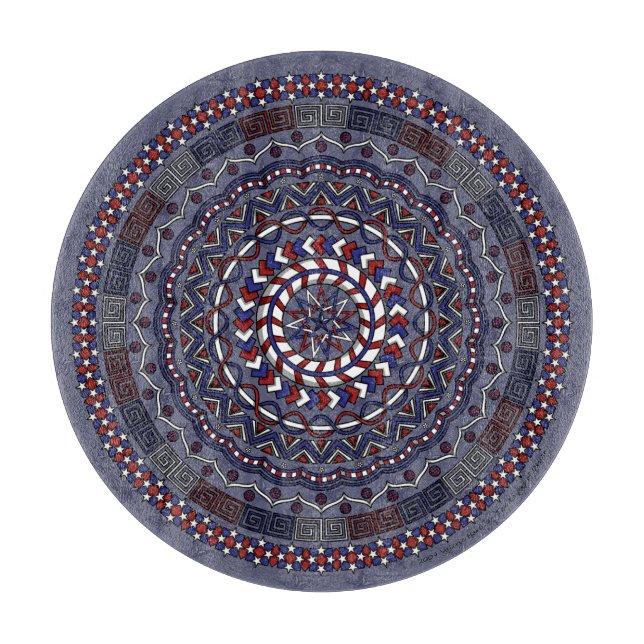 Connected Independence Day Glass Cutting Board (Front)