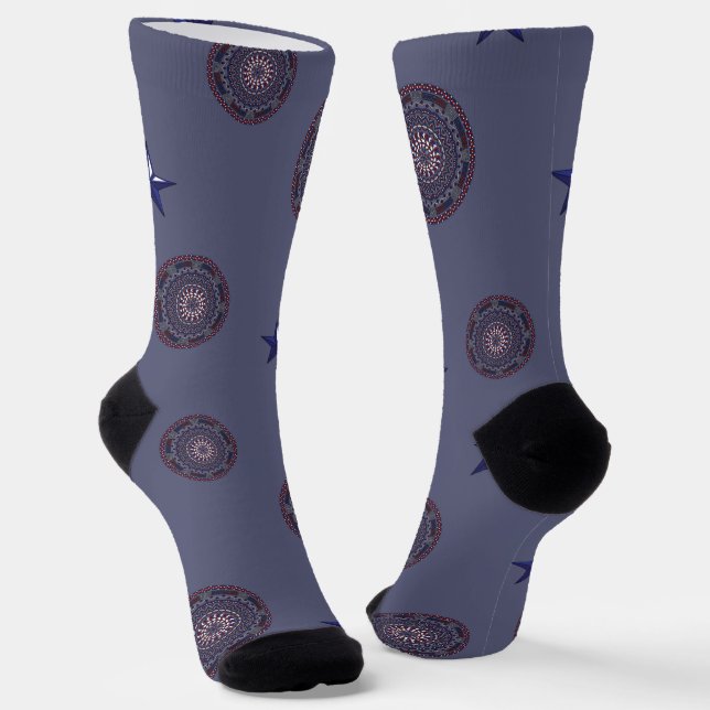 Connected Independence Day Socks (Angled)