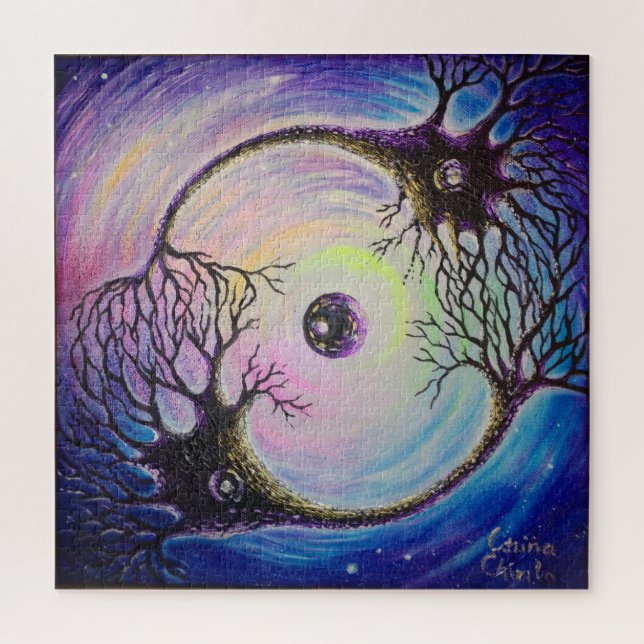 Connected neurons jigsaw puzzle (Vertical)