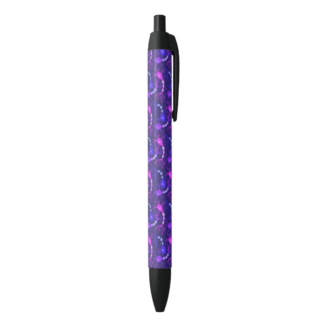 Connected Neurons Neon Purple Black Ink Pen (Bottom (Vertical))