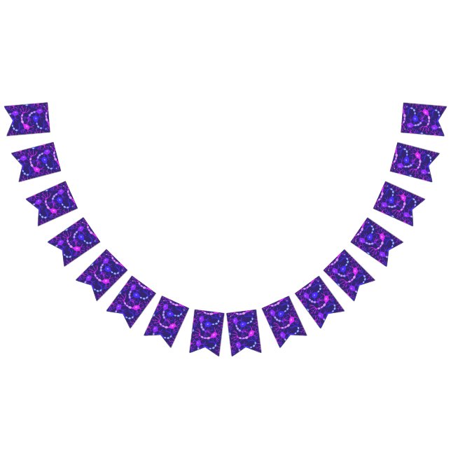 Connected Neurons Neon Purple Bunting Flags (All)