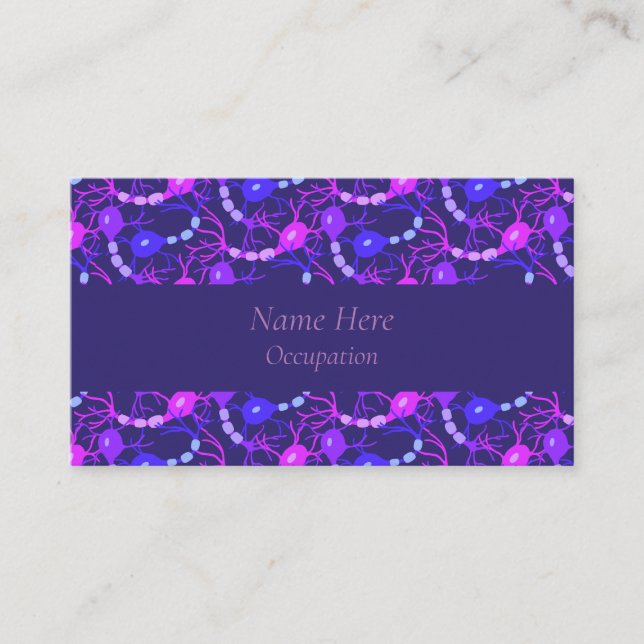 Connected Neurons Neon Purple Business Card (Front)