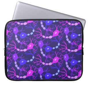 Connected Neurons Neon Purple Laptop Sleeve