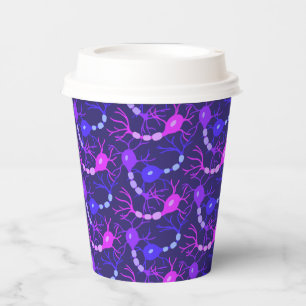 Connected Neurons Neon Purple Paper Cups