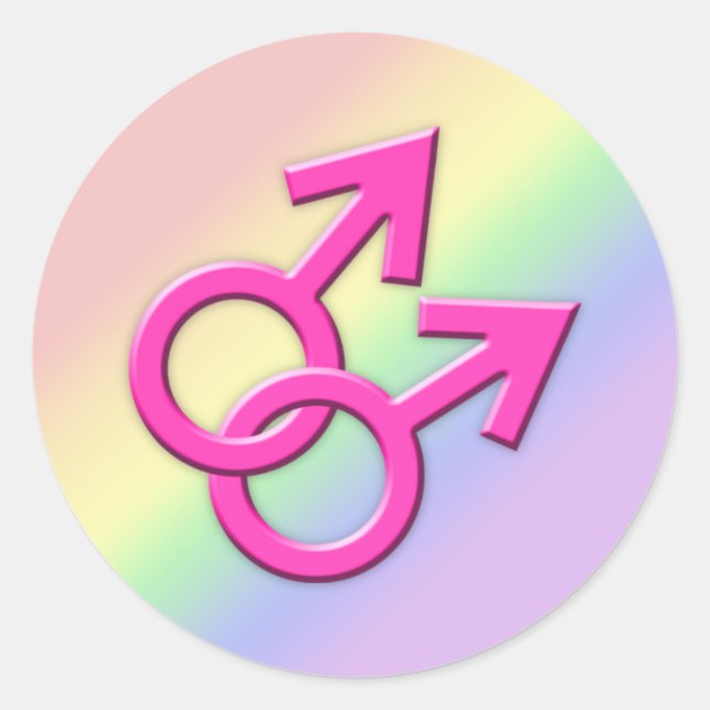 Connected Pink Male Symbols Stickers 01 (Front)