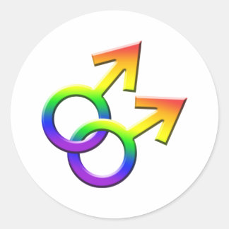Connected Rainbow Male Symbols Stickers 03