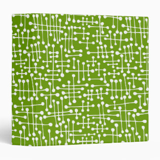 Connected Spots (1.5in) White on Avocado Binder