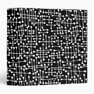 Connected Spots (1.5in) White on Black Binder