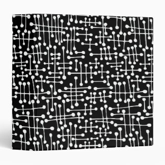 Connected Spots (1.5in) White on Black Binder
