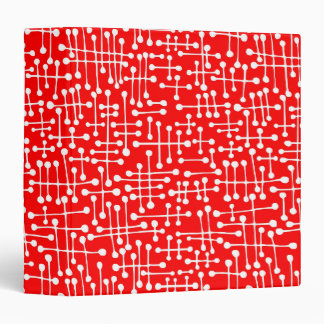 Connected Spots (1.5in) White on Red Binder