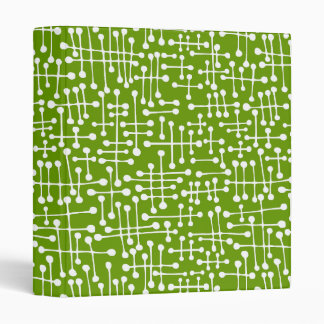 Connected Spots (1in) White on Avocado Binder