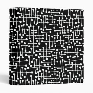 Connected Spots (1in) White on Black Binder