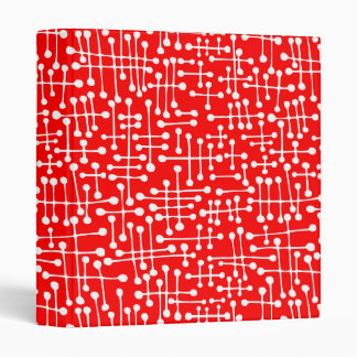 Connected Spots (1in) White on Red Binder