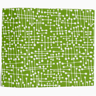 Connected Spots (2in) White on Avocado Binder