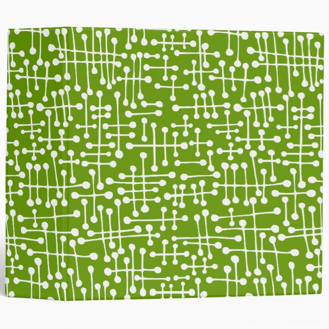 Connected Spots (2in) White on Avocado Binder (Front/Spine)