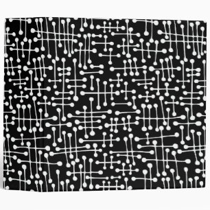 Connected Spots (2in) White on Black Binder